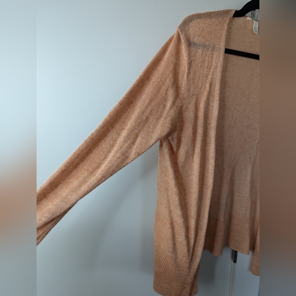 Eileen Fisher linen open cardigan orange sz L P - Picture 5 of 6